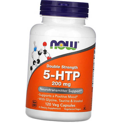 Амінокислота для підвищення настрою NOW 5-HTP 200 mg 120 капс, фото 2