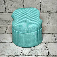 Шапка жіноча, рубчик, блакитна, 54-59 см 910-1