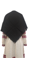 Вязаный женский платок однотонный 80*80 черный
