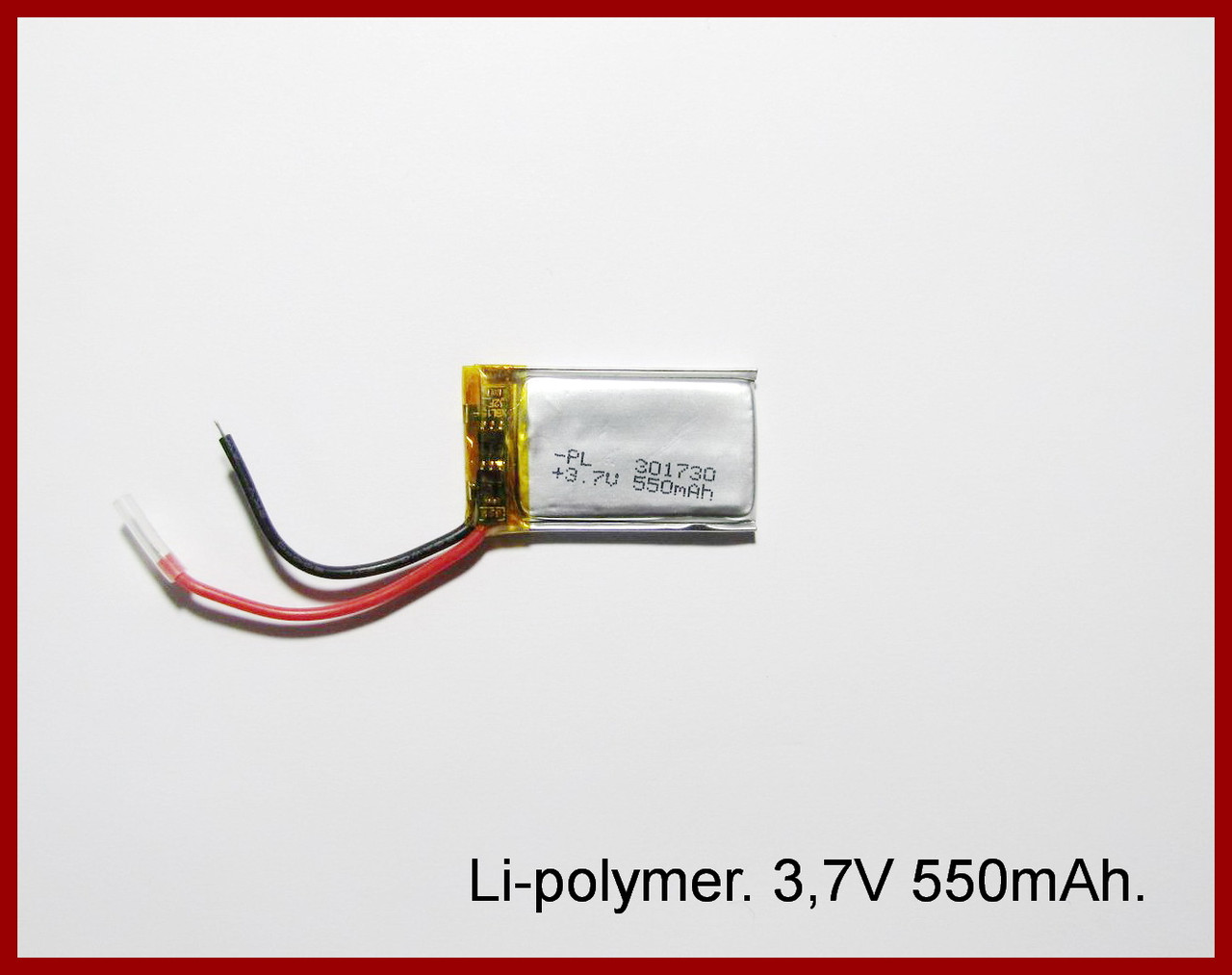 Акумулятор літієво-полімерний Li-polimer, 3.7 В, 550 мА.год