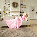 Теплий пухнастий рожевий плед з рукавами, рукоплед з плюшевою махри, фото 8