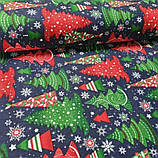 НОВОРІЧНА ДЕКОРАТИВНА ТКАНИНА для скатертин ранеров серветок і декору ЧЕРВОНИЙ КВІТКА, фото 3