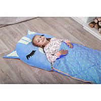 Детский спальный мешок трансформер Котенок голубой. Детский спальник, слипик детский, детское одеяло