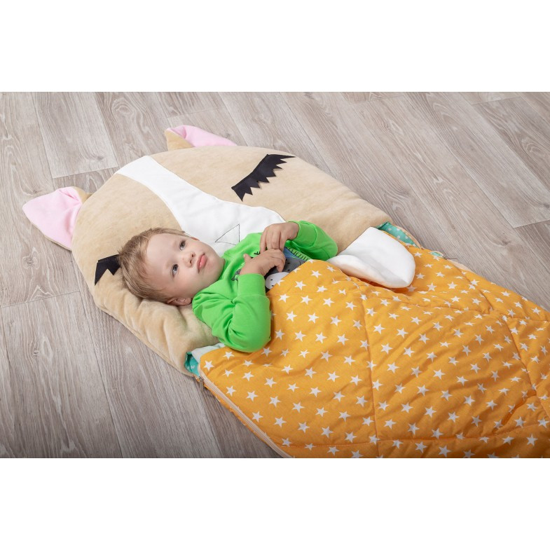 Детский спальный мешок трансформер Щенок бежевый. Детский спальник, слипик детский, детское одеяло - фото 1 - id-p1494476700