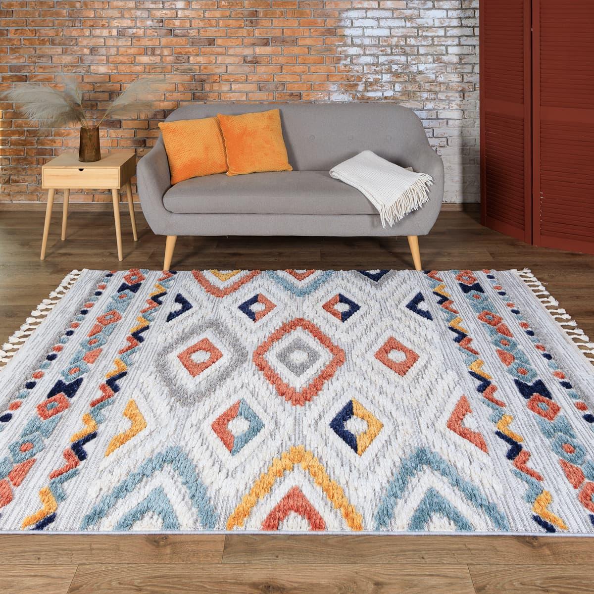 Килим BILBAO BD60A 1,6Х2,3 Білий із сірим прямокутник 550000, 2 Х 2.9 м