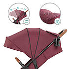 Прогулянкова коляска KiderKraft GRANDE LX Burgundy, для дітей до 15 кг, з 4 гумовими колесами, фото 8