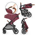 Прогулянкова коляска KiderKraft GRANDE LX Burgundy, для дітей до 15 кг, з 4 гумовими колесами, фото 9