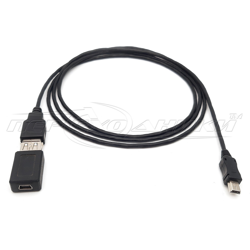 Кабель подовжувач mini USB - mini USB Male через перехідник