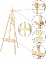 Мольберт стаціонарний Ліра дитяча сосна 57х60х120 см ROSA Studio