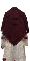 Вязаный женский платок однотонный 80*80 гнилая вишня