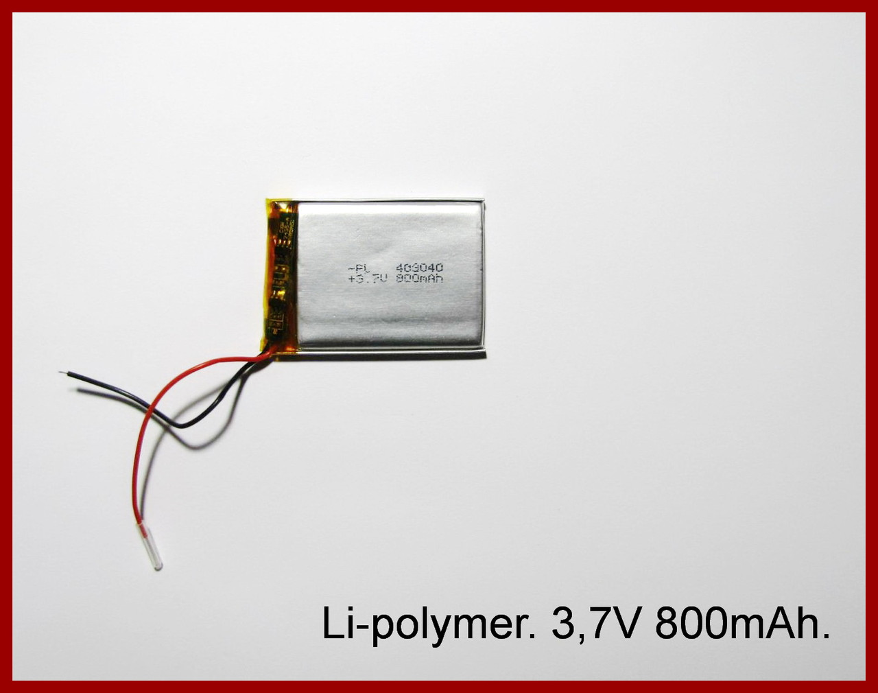 Акумулятор літієво-полімерний Li-polimer, 3.7 В, 800 мА.год