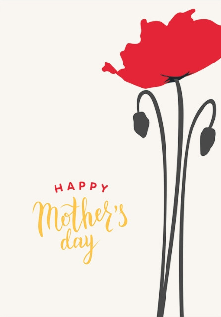 Листівка з тисненням "Happy Mother's day" 10,5х15 см