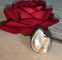 Жемчужное кольцо "Море" с жемчугом, размер 18