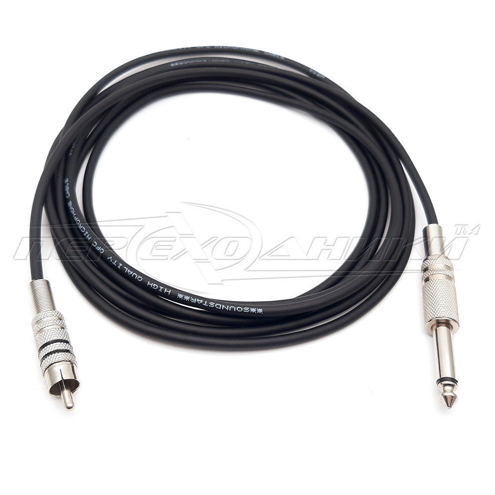 Кабель jack 6.3 mm to 1RCA метал, у екрані