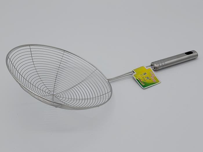 Сіто шумівка з нержавіючої сталі з довгою ручкою Сітка для фритюру та картоплі фрі нержавіюча L 40cm D 19cm