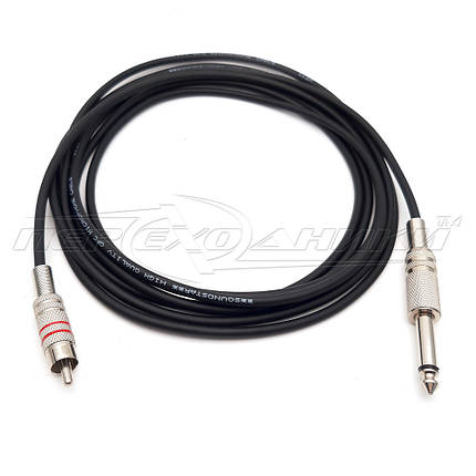 Кабель jack 6.3 mm to 1RCA метал, у екрані, фото 1
