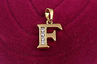 Кулон Xuping Jewelry буква F 1,5 см золотистый