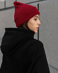 Жіноча шапка зимова Staff bordo basic бордовий SS0488