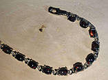 Срібний браслет із натуральними чорними опалами, фото 10