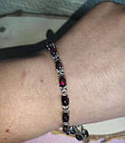 Срібний браслет із натуральними чорними опалами, фото 5