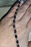 Срібний браслет із натуральними чорними опалами, фото 7