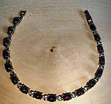 Срібний браслет із натуральними чорними опалами, фото 9