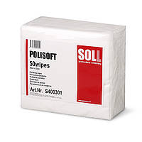 Серветка для полірування 36 х 32 см SOLL Polisoft біла (в упак. 50 шт.)