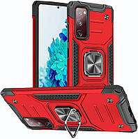 Протиударний чохол із підставкою для Samsung Galaxy S20 FE червоний захисний бампер