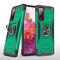 Протиударний чохол із підставкою для Samsung Galaxy S20 FE зелений захисний бампер