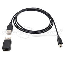 Кабель подовжувач mini USB — mini USB Female через перехідник, фото 4