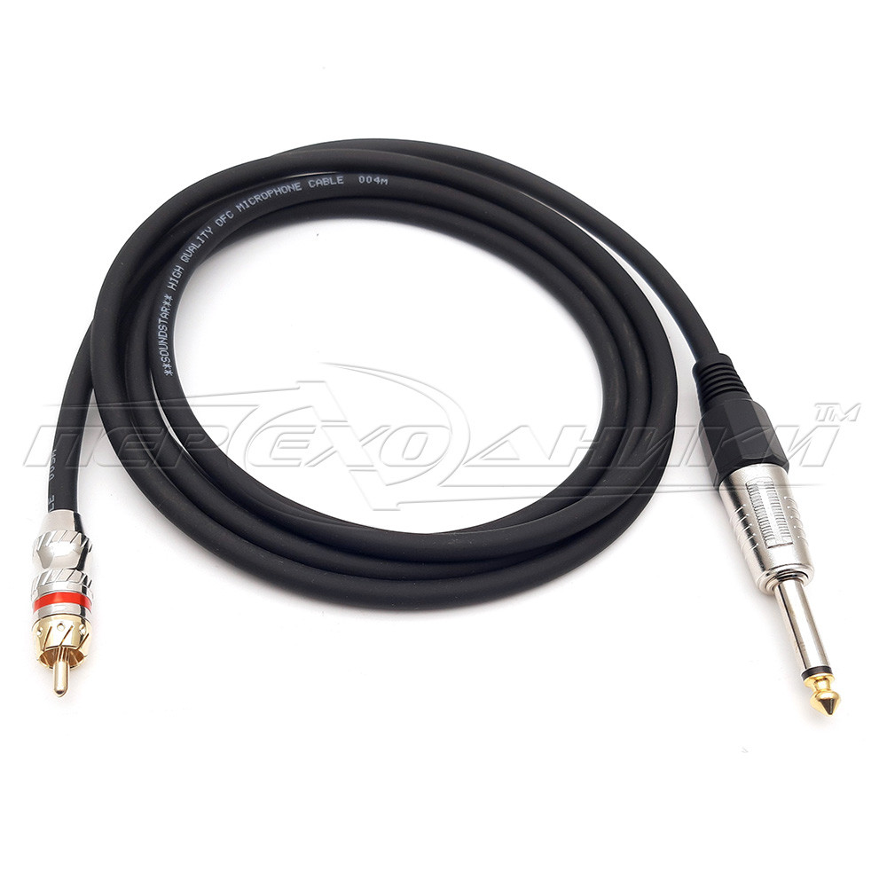 Кабель jack 6.3 mm to RCA (преміум'якість), у екрані