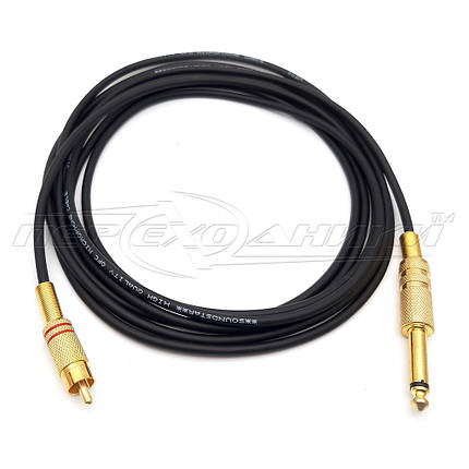 Кабель jack 6.3 mm to 1RCA метал, Gold ( якісна якість + ), у екрані, фото 1