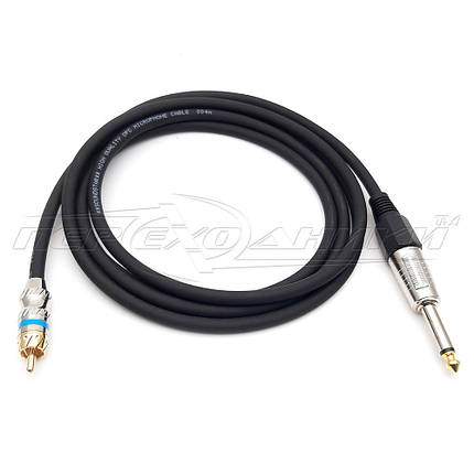 Кабель jack 6.3 mm to RCA (преміум'якість), у екрані, фото 1