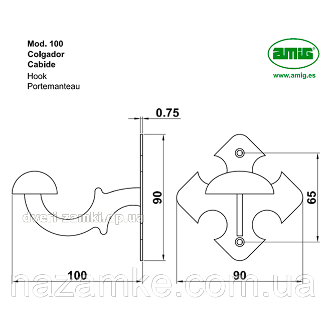 Крючок Amig Грибок mod.100 - фото 3 - id-p1494548205