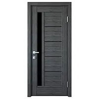 Дверное полотно ГРЕТА BLK Grey NEW черное стекло 900 мм