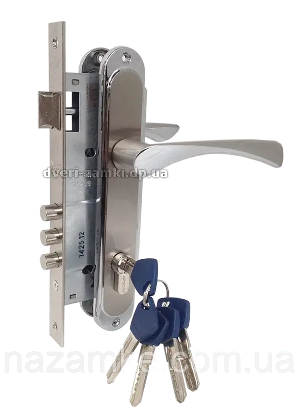 Врезной Замок Kale 152 3MR в Комплекте с Ручками Корона Матовый Никель ...