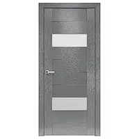 Дверное полотно Женева X-серый со стеклом сатин 400 мм