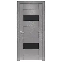 Дверное полотно Женева BLK X-хром черное стекло 400 мм