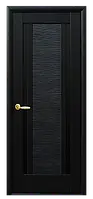 Дверное полотно Луиза BLK венге с черным стеклом 700 мм