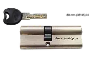 Цилиндр Imperial ZC 80 мм 35x45 ключ/ключ матовый никель