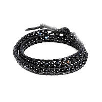 Браслет із натурального каменю агат чорний Chan Luu