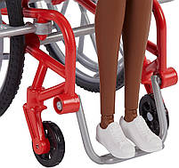 Лялька Барбі шарнірна темношкіра на інвалідному візку Barbie Fashionistas #166 Made to Move GRB94, фото 8