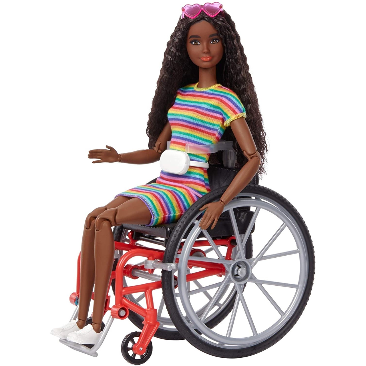 Лялька Барбі шарнірна темношкіра на інвалідному візку Barbie Fashionistas #166 Made to Move GRB94
