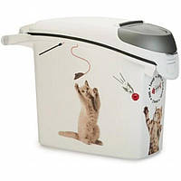 Контейнер для сухого корму Curver 15 л 6 кг (03883-L30) з малюнком котів