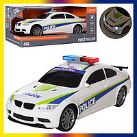 Детская инерционная полицейская машинка BMW JB001, гоночная машина полиции БМВ с мигалкой светом и звуком