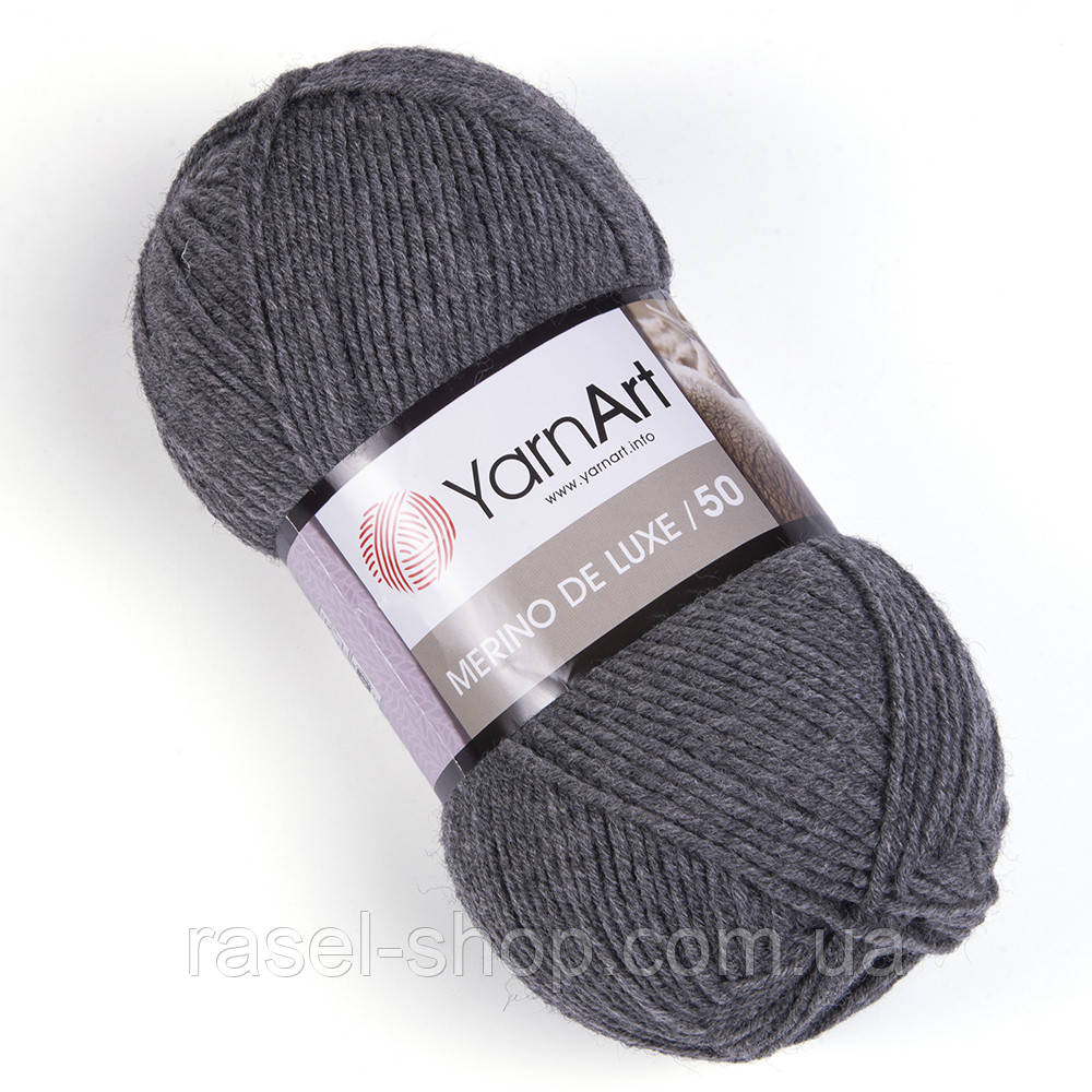 Yarnart Merino De Luxe 50 №179 серый-меланж