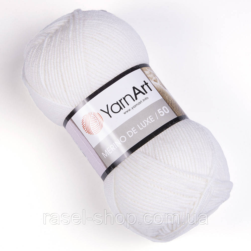 Yarnart Merino De Luxe 50 №501 белый