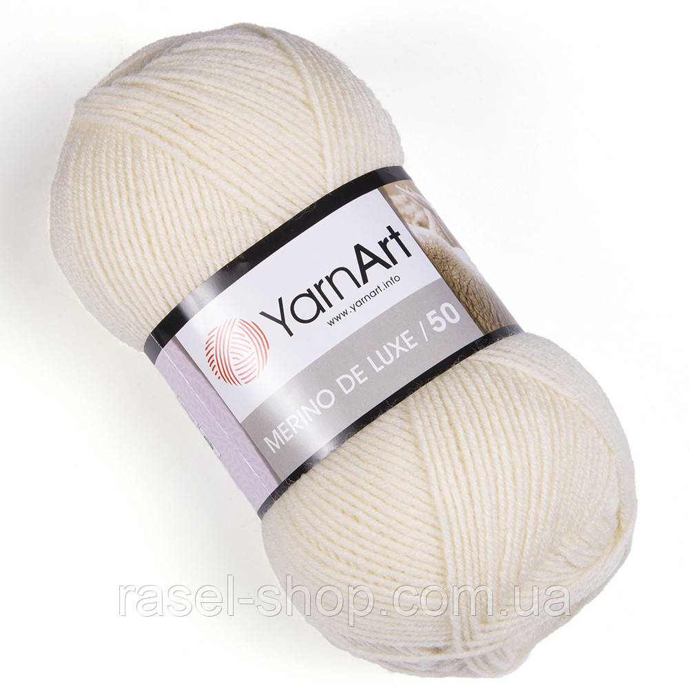 Yarnart Merino De Luxe 50 №502 молочный