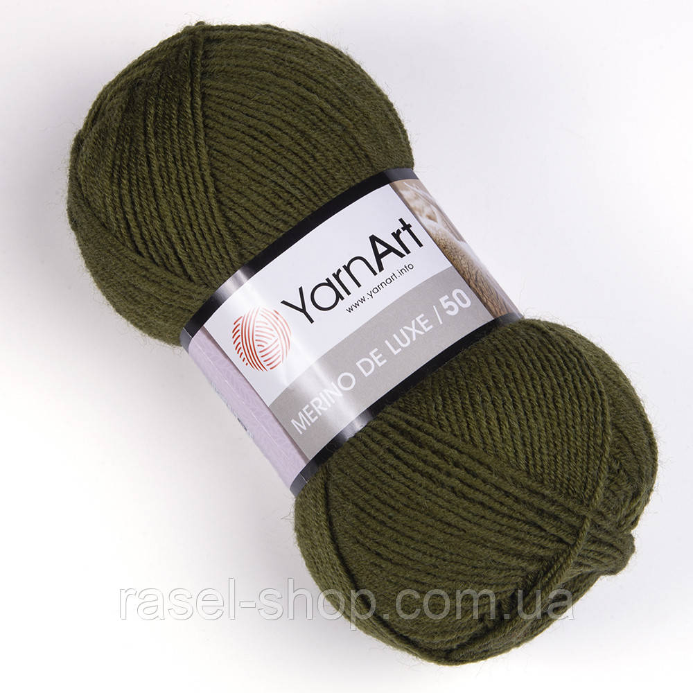 Yarnart Merino De Luxe 50 №530 хаки