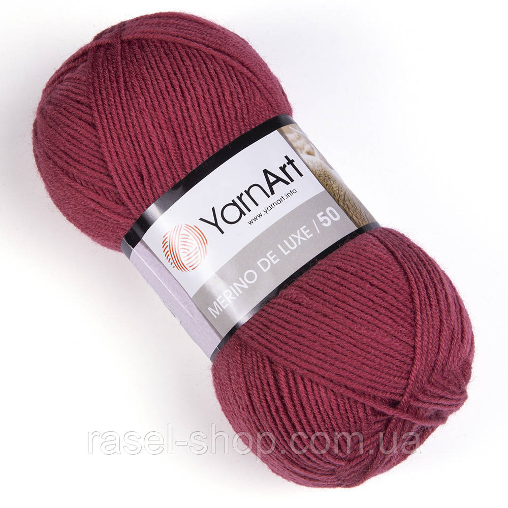 Yarnart Merino De Luxe 50 №570 темная -роза